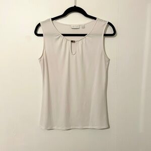New York and Company White Sleeveless Shirt Blouse Business Work Top Size Small